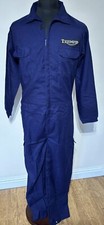Retro Triumph Motorcycle Badged Zip Front Navy Overalls Size L 42-45 Inch Chest