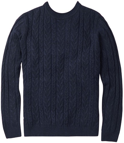 Mens crew neck cable - cable, knit