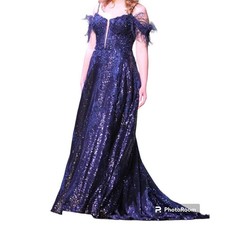 Sherri Hill 4 Dark Blue Fully
