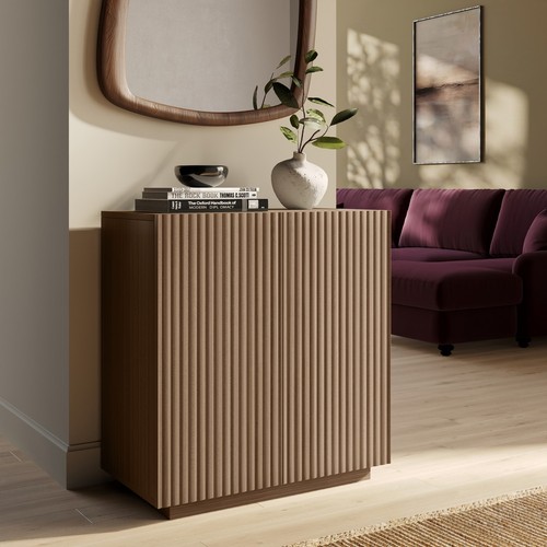 Small walnut fluted sideboard - small,