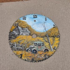 Vintage Hand Painted Saw Blade