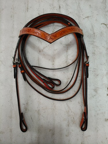 Floral browband medium oil - browband,
