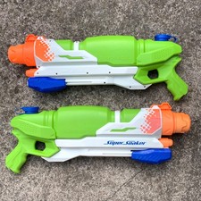Nerf Supersoaker Barrage Water Gun x 2 Pair Large Pump Action Toys Garden Summer
