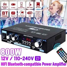 800W 2Channel Bluetooth Mini HIFI Power Audio Stereo Amp Home Car Amplifier FM