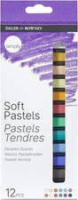Daler-Rowney Simply Soft Pastels Set 12 Assorted Colours Non Toxic