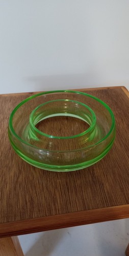 Green glass posy bowl cm - glass,