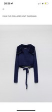 Zara Navy Blue Faux Fur Collar