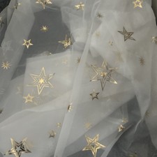 Dunelm Voile Panels White With Gold Stars  4panels Please Read