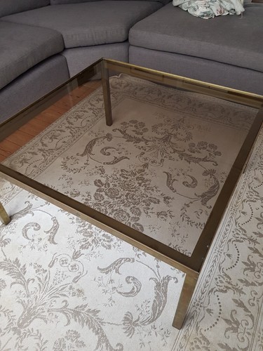Vintage brass and smoked glass