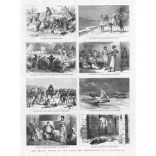 Slave Trade in the East Adventures of a Slave Girl - Antique Print 1884