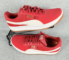 Puma California Shoes Mens 10 Red White Classic Leather Sneakers 366608-07