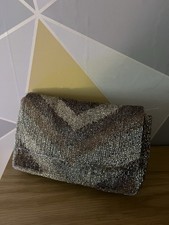 Ladies Monsoon Elaborately Beaded Clutch Bag Pastels Optional Chain Strap Xmas