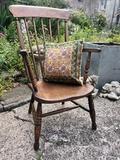 Antique Vintage Wood Wooden County Cottage Carver Chair