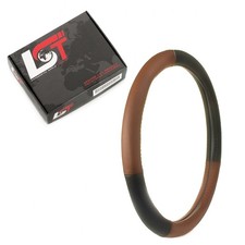 Steering Wheel Cover Protector Ø 38x8.2cm /15x3 Inch Brown Black for ALFA ROMEO