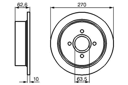 Bosch 0986478672 brake disc - 0986478672,