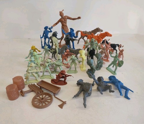 Vintage plastic cowboys - plastic,