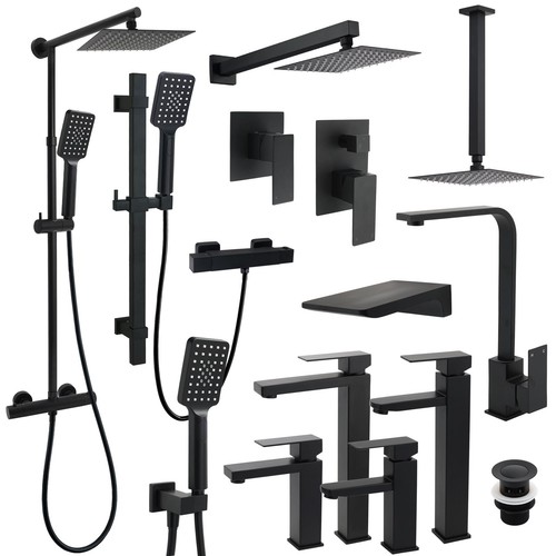 Black square thermostatic - square,