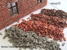 1:56, 1:48, 6mm small clay model bricks. Urban Rubble. ideal 28mm, 32mm, 40k