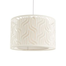 Modern Taupe Linen Cut Out 35cm Easy Fit Pendant Shade Ceiling Lightshade