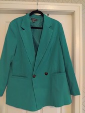 Ladies Primark Turquoise Blazer Size 14 2 front pockets. 