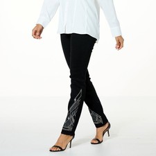 DG2 by Diane Gilman Tall Classic Stretch Embroidered Skinny Jeans Tall Black Dec