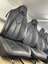 MERCEDES BLACK LEATHER RED STITCHED AIR SCARF HIGH BACK SEATS VAN CAMPER KIT CAR