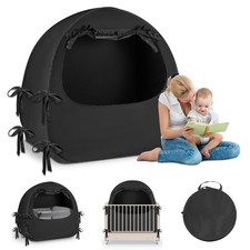 Crib Blackout Tent for Pack N Play, Pop Up Travel Crib Blackout Cover Canopy,...