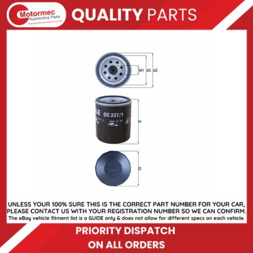 Mahle knecht oil filter fits - filter,