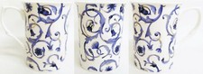 Floral blue scroll damask - floral,