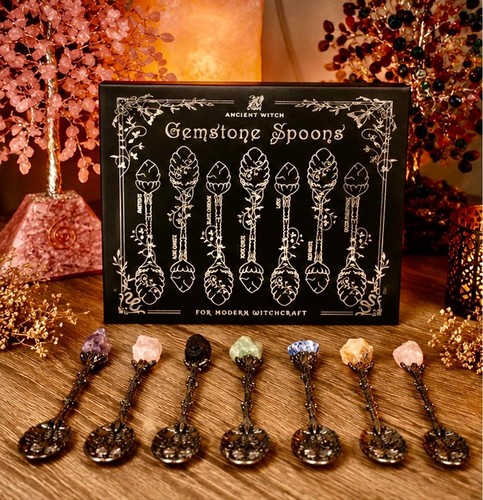Crystal gemstone spoon - crystal,