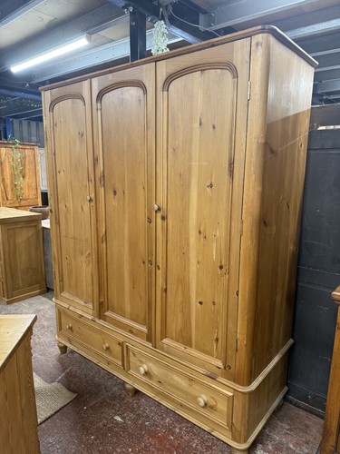 Vintage pine wardrobe - pine,