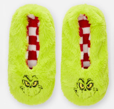 SALE ? NEW TAG Dr Seuss  GRINCH ladies girls size 2 - 5  SLIPPER SOCK SLIPPERS 