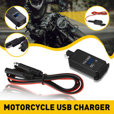 QC3.0 Motorcycle SAE to USB Charger LED Display Cable Adapter Waterproof Protect