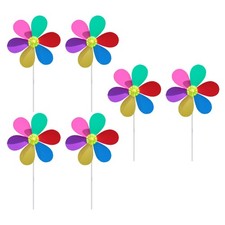  6 Pcs Windmills for Children Pinwheels Kids Toddler Plastic Garden Decoration