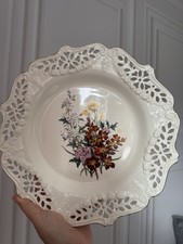 Set Of 2 VINTAGE BRADEX LIMITED EDITION POPPIES FLORAL GIFT LATTICE WORK PLATES
