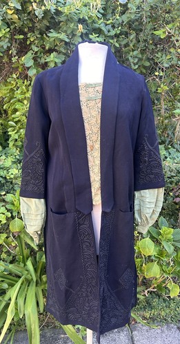 1920s wool coat - coat, silk