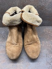 Manas brown suede block heel