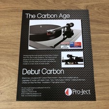 GRAM62 MAGAZINE ADVERT 11X8 PRO-JECT DEBUT CARBON TURNTABLE