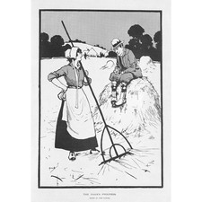 JOHN HASSALL The Rake's Progress - Antique Comic Print 1901