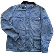 Barbour Enfield Country Biker Rain Blue Jacket Coat Size XXL
