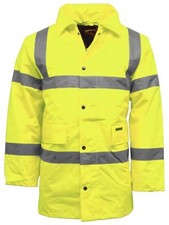 Hi Vis Parka Waterproof Coat Jacket | Workwear Reflective Security Safety Coat