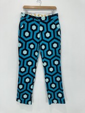 Loudmouth Golf Pant Men 32x32 (Actual 32x30) Blue Geometric Cotton Blend Stretch