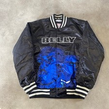 Headgear Classics Belly Bomber Mens Large Hip Hop Varsity Jacket, Black Blue
