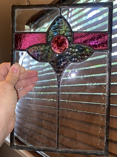 Vintage leaded stained - leaded, stained-glass
