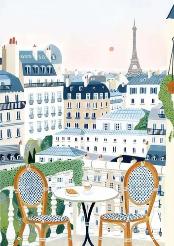 Paris balcony view eiffel - balcony,