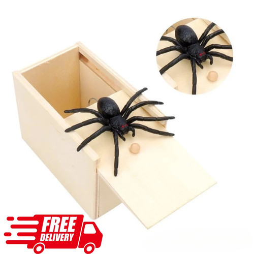 Spider box prank wooden - spider,