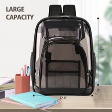 Transparent Bags Clear TPU Thick Backpack Travel School Bag Rucksack Security UK