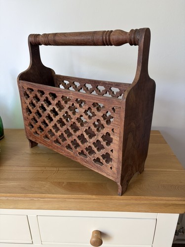 Vintage wooden magazine - wooden, rack