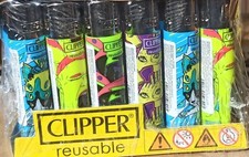 Clipper Lighters LARGE flint reusable Psycho Repeat  full box of 24 -UK offer