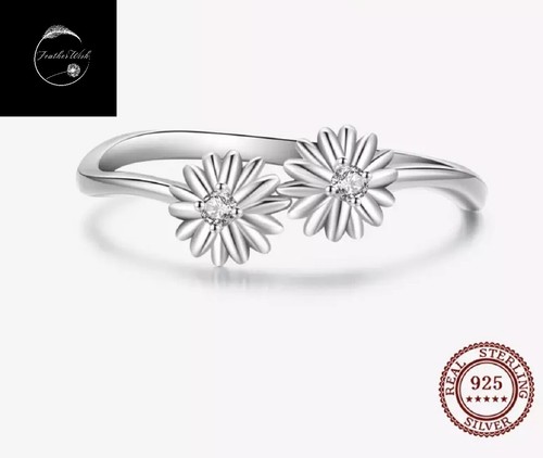 Sterling silver 925 ring - silver, daisy